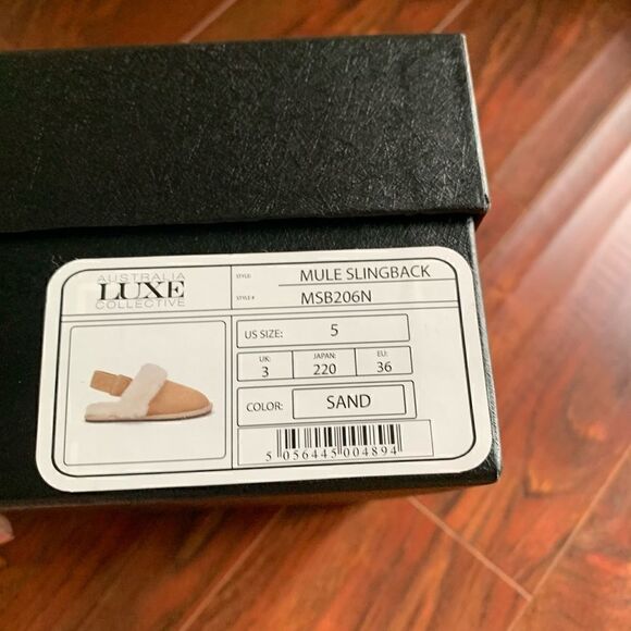 Australia luxe Collective soft genuine shearling sling back mule sleeper size 5 - Picture 6 of 7